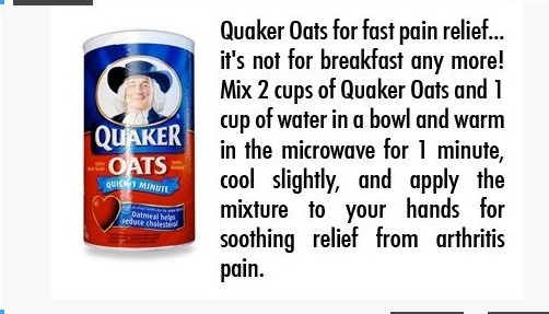 arthritis quaker oats